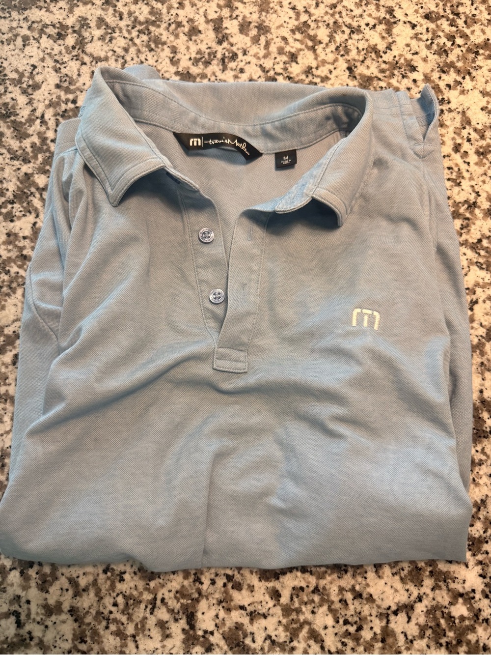 Travis Mathew Men's Pale Blue Short Sleeve Polo